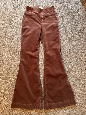 Pilcro Rust Brown Wide-Leg Corduroy Jeans